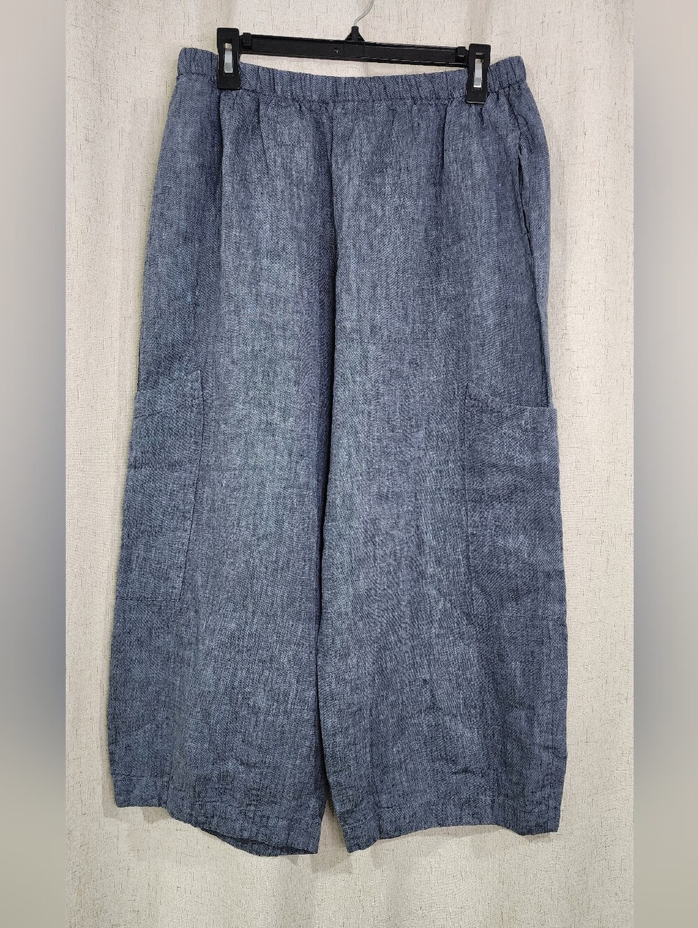 Bryn Walker Wide Leg Crop Linen Pants Size Large Lagenlook Minimalist